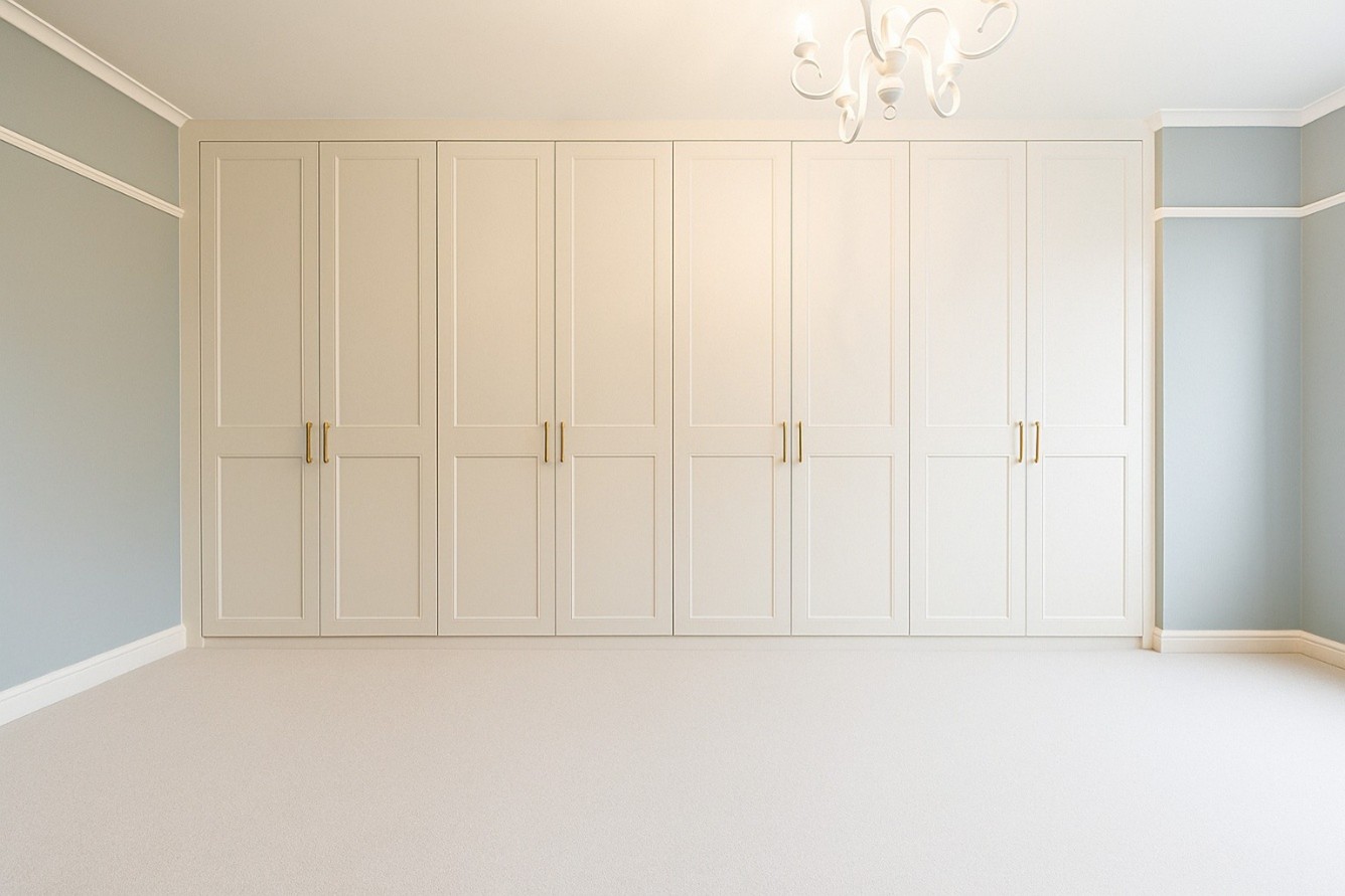 Modern fitted wardrobe with clean lines