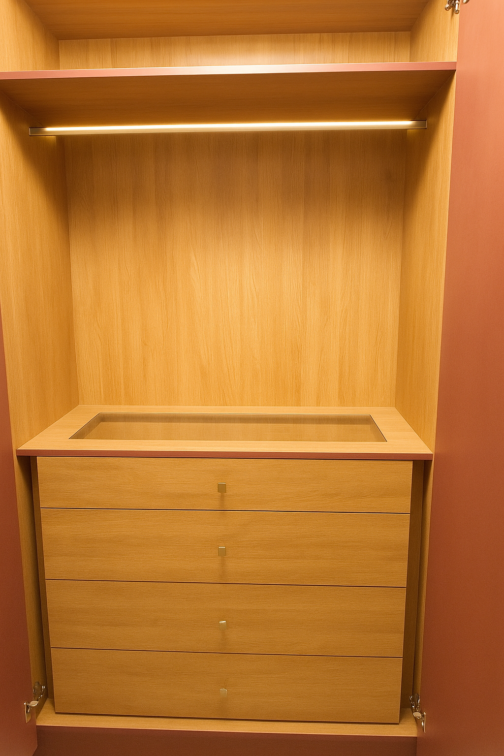 Luxury wardrobe with custom lighting